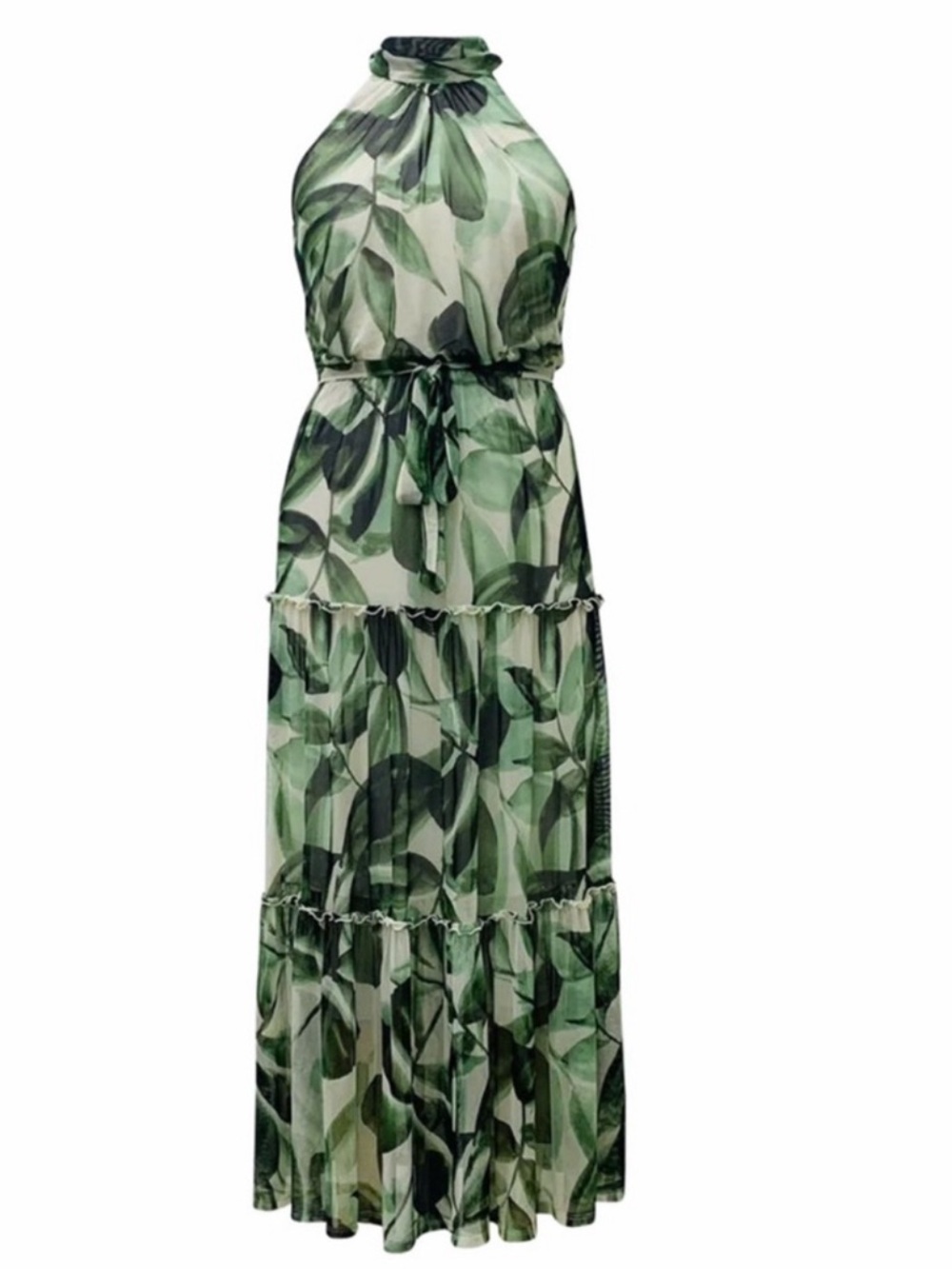 NWT Kate and Lily Mock Neck Tropical Print Maxi Dress
